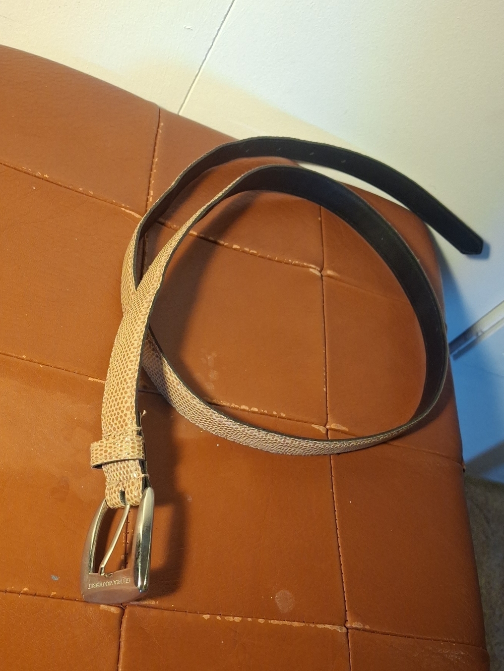 Gloria Vanderbilt Tan/Brown Belt with Metal Buckle